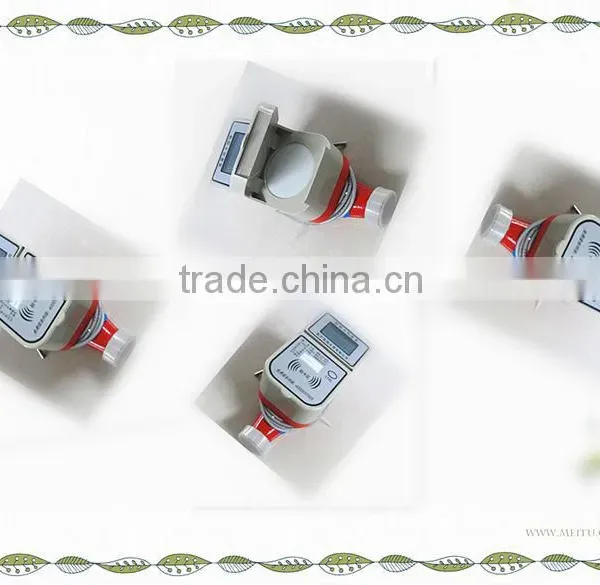 RF card smart water meters shown from several angles