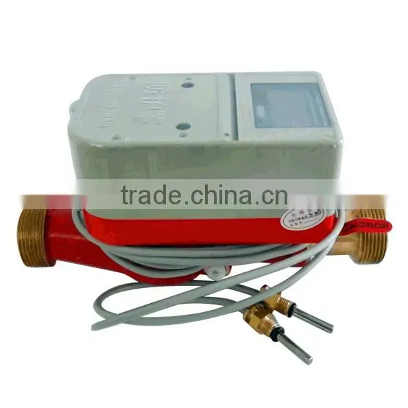 Heat meter with temperature sensor probes and cables